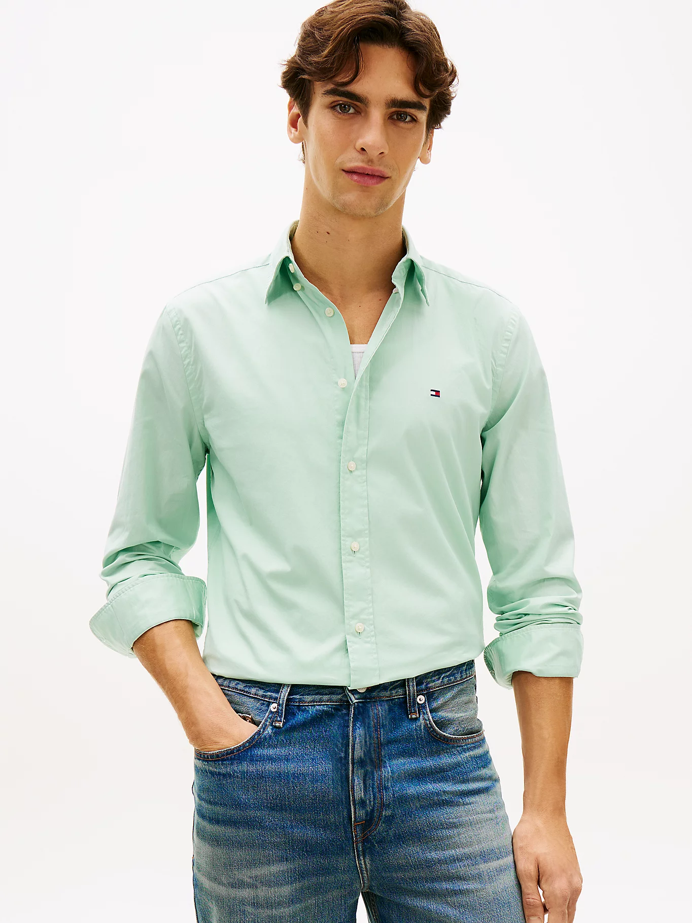 Tommy Hilfiger Mint Poplin Shirt