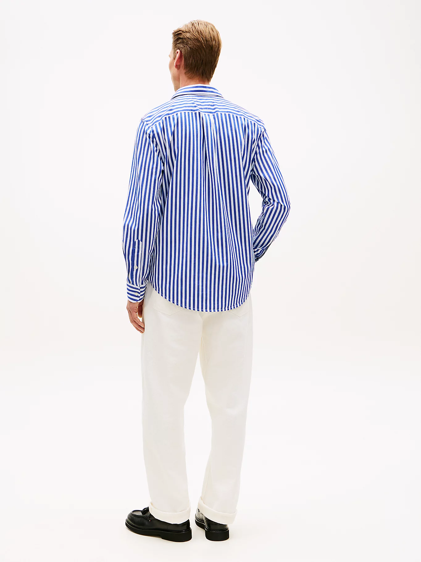 Tommy Hilfiger Blue Stripe Poplin Shirt - Image 4