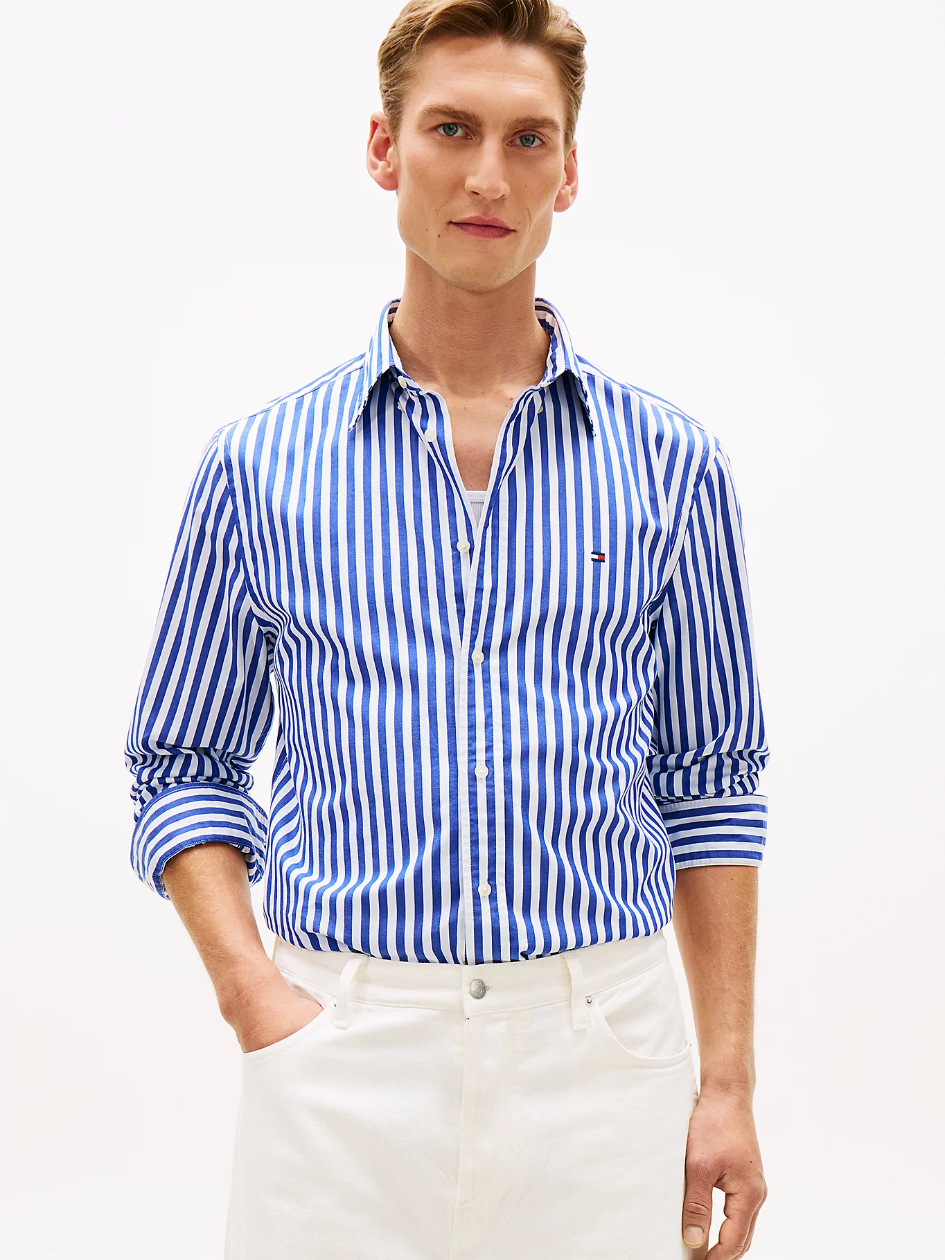 Tommy Hilfiger Blue Stripe Poplin Shirt