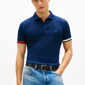 Tommy Hilfiger Navy Slim Fit Tipped Polo