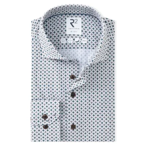 R2 Brown/Green Stretch Travel Long Sleeve Shirt