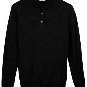 Baileys Black Long Sleeve Polo Merino Fine Wool