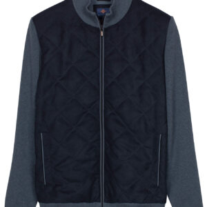 Bailys Navy/Grey Quilted Zip Through