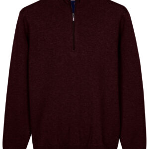 Bailys Burgundy Cotton Cashmere 1/4 Zip