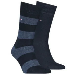 Tommy Hilfiger 2 Pack 1 Navy Stripe 1 Plain Navy