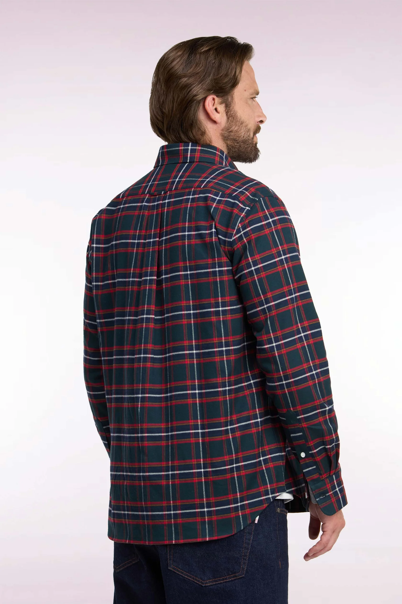 Eden Park Red/Navy Checked Cotton Flannel Shirt - Image 4