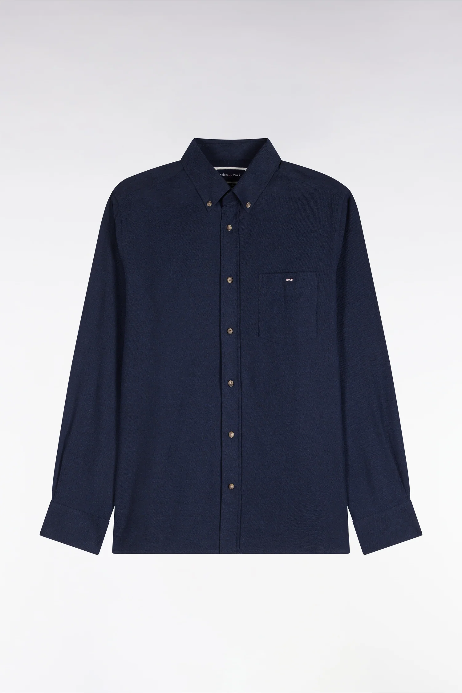 Eden Park Blue Regular Cotton Long Sleeve Shirt