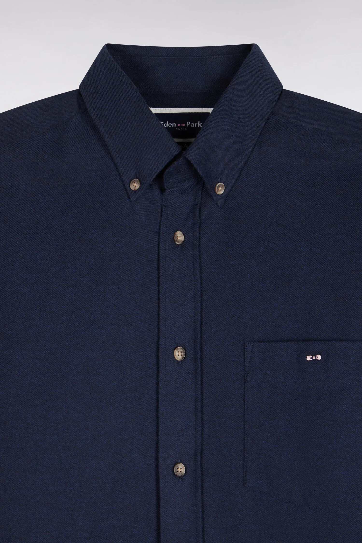 Eden Park Blue Regular Cotton Long Sleeve Shirt - Image 2