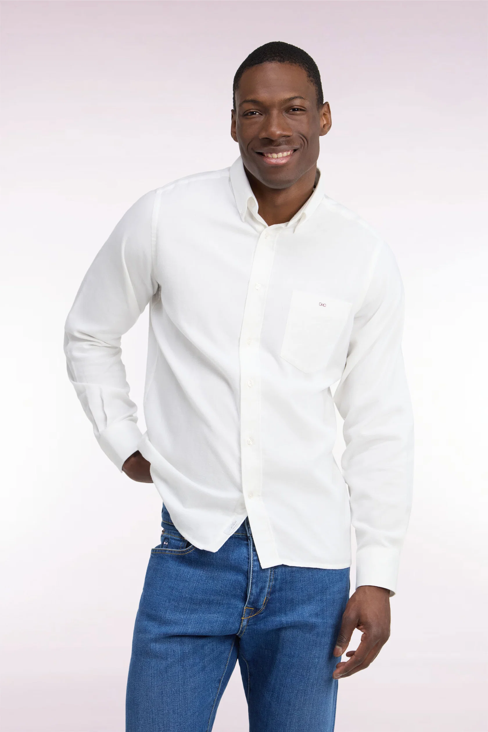 Eden Park Ivory Regular Long Sleeve Shirt