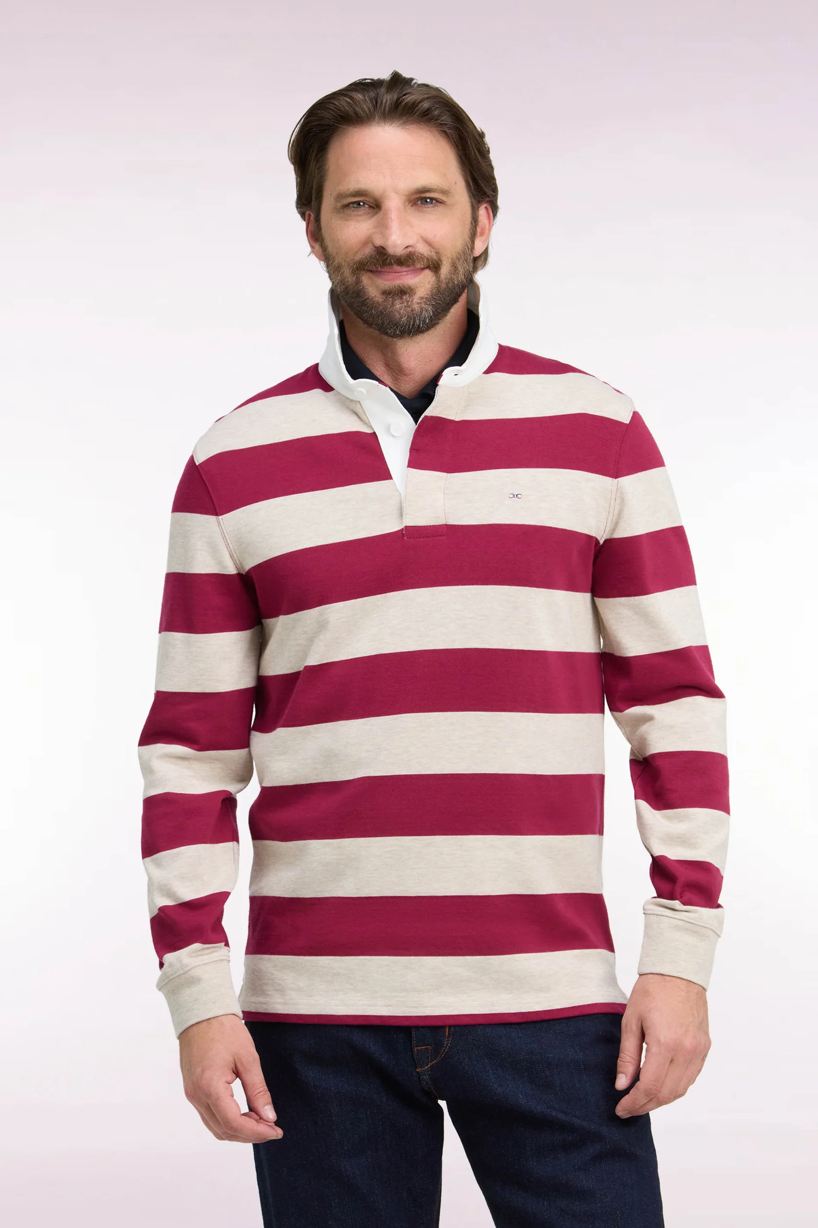 Eden Park Red Striped Rugby Jersey