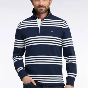 Eden Park Navy and White Striped Rugby Jersey