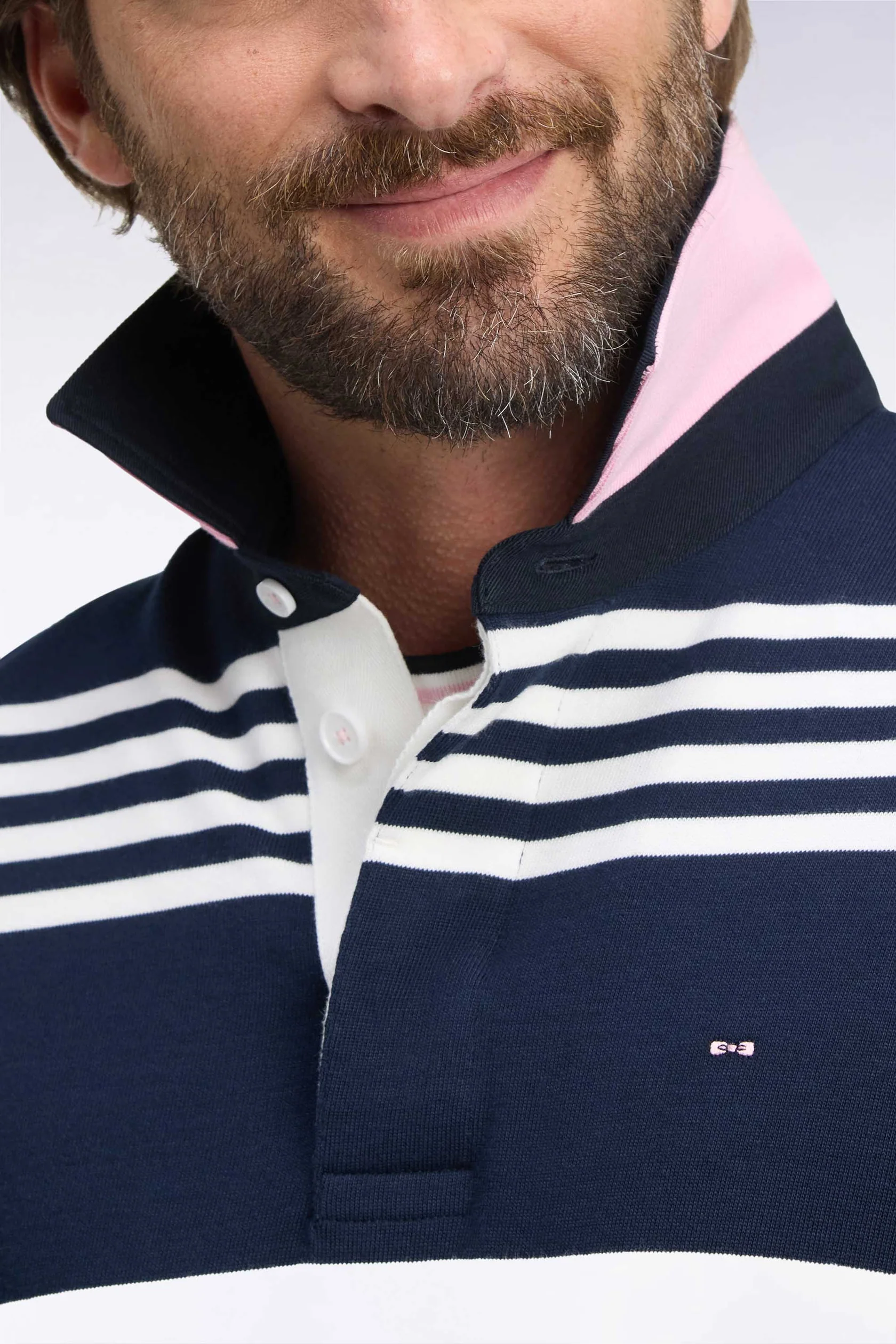 Eden Park Navy and White Striped Rugby Jersey - Image 3