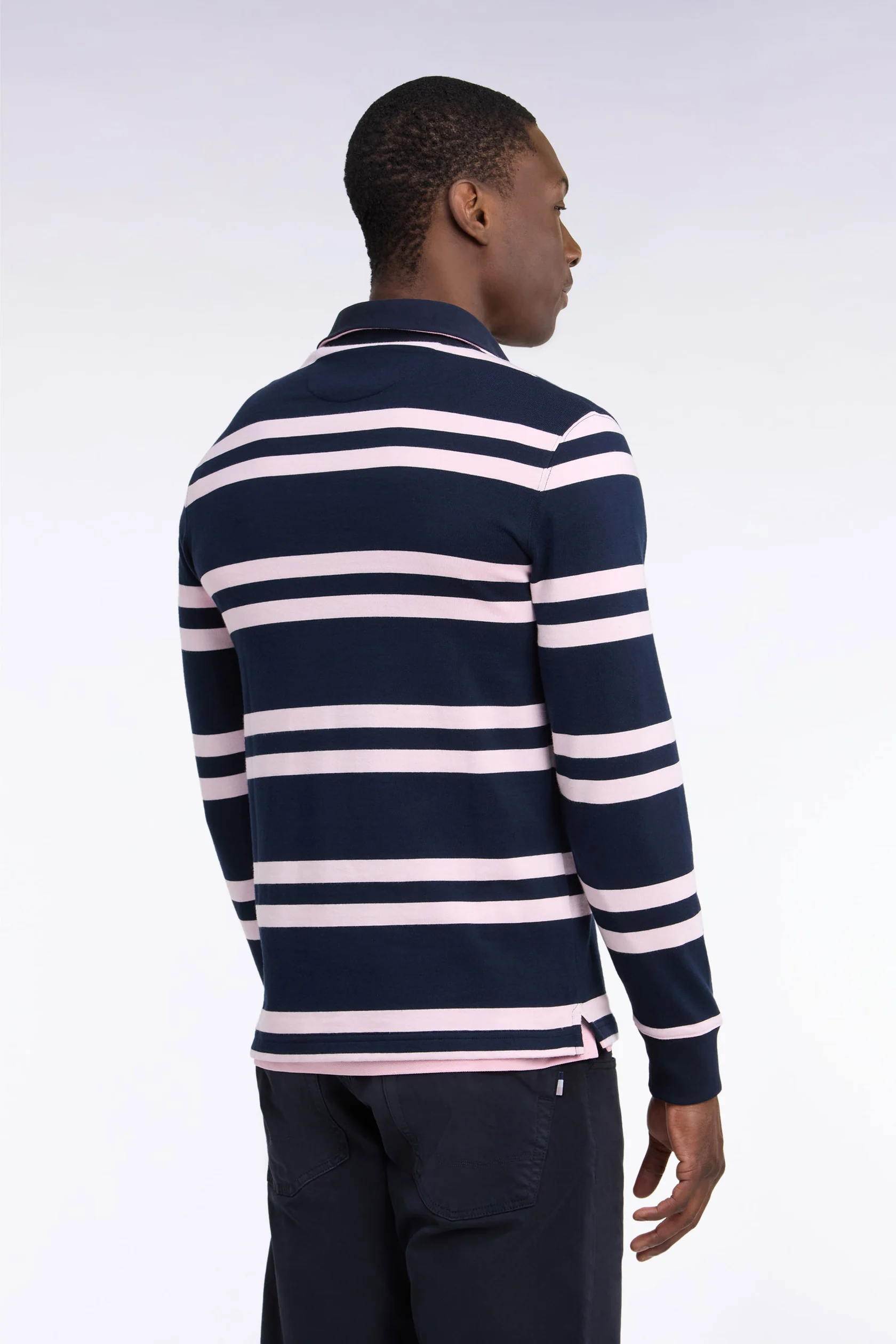 Eden Park Rugby Jersey Navy with Pink Stripes - Image 4
