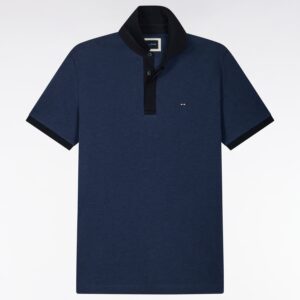 Eden Park Blue Polo Shirt With Navy Contrast