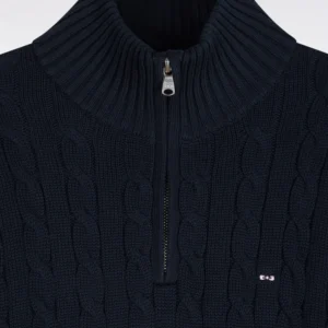 Eden Park Navy Cable Knit 1/4 Zip