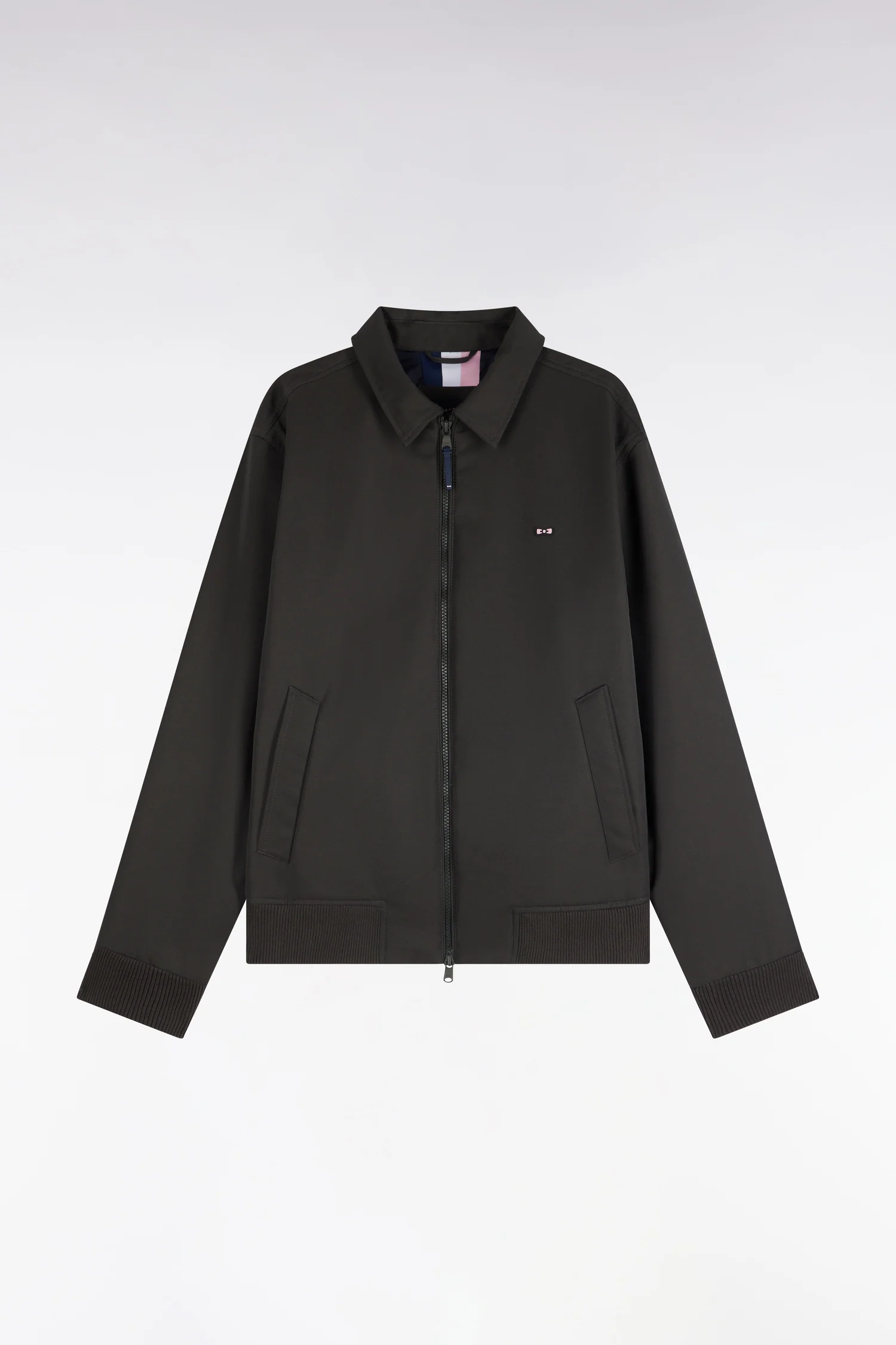Eden Khaki Nylon Jacket with Ribbed Edges - Image 4