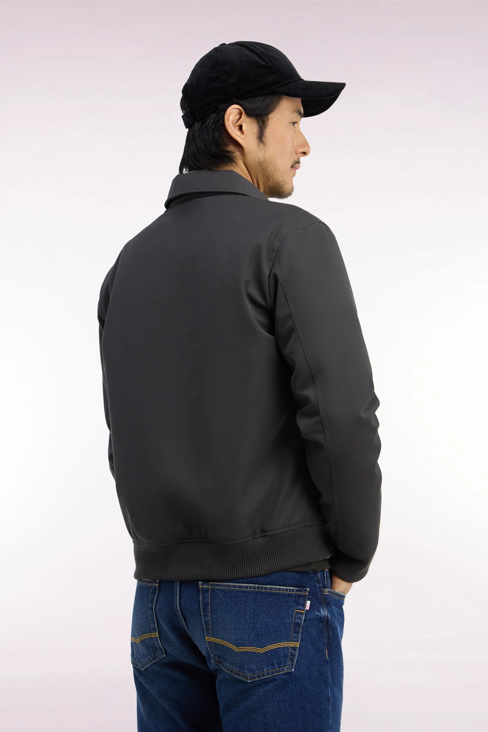 Eden Khaki Nylon Jacket with Ribbed Edges - Image 6