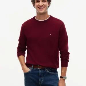 Tommy Hilfiger Burgundy Crew Kneck Jumper