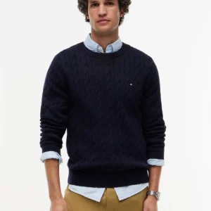 Tommy Hilfiger Navy Cotton Cable Jumper