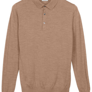 Baileys Beige Long Sleeve Polo Merino Fine Wool