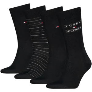 Tommy Hilfiger Black Assorted 4 Pack Socks