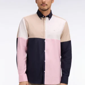 Eden Park Colour Block Long Sleeve Shirt
