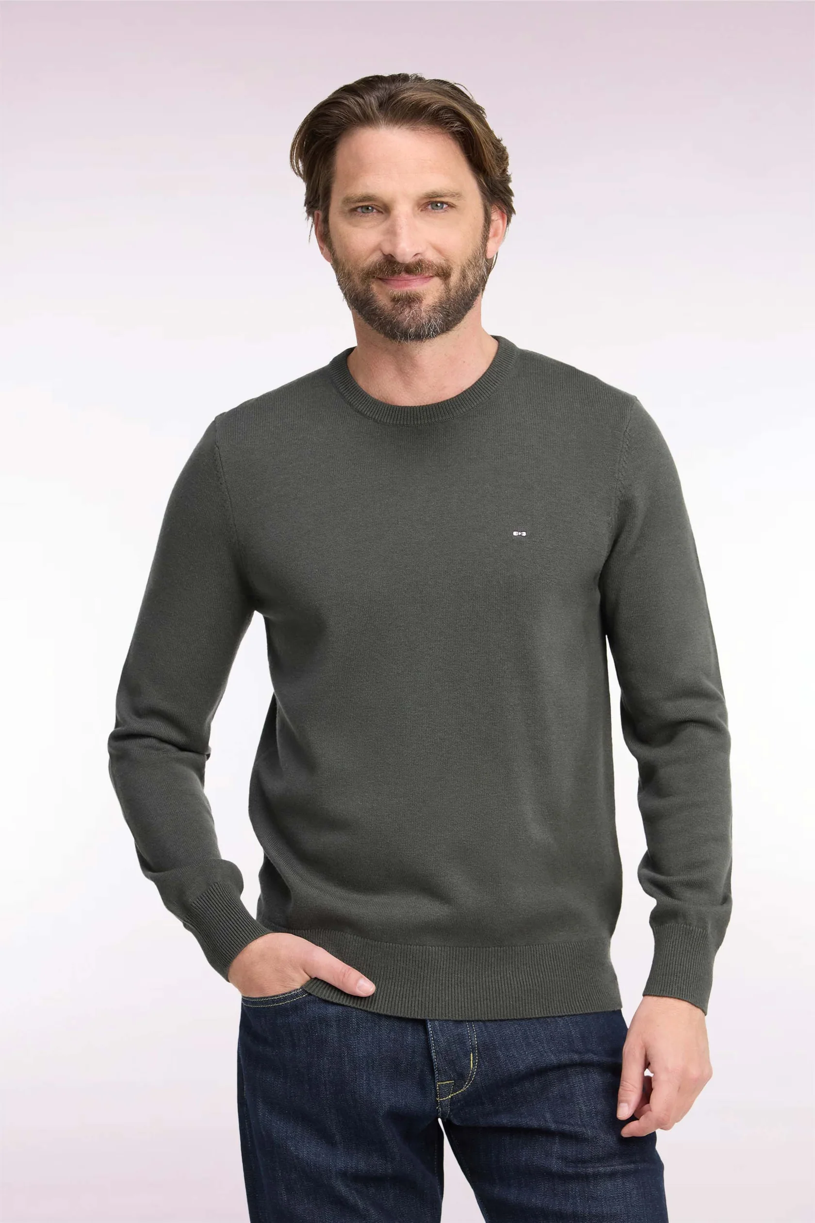 Eden Park Green Peat Edinburgh Crew Neck Jumper