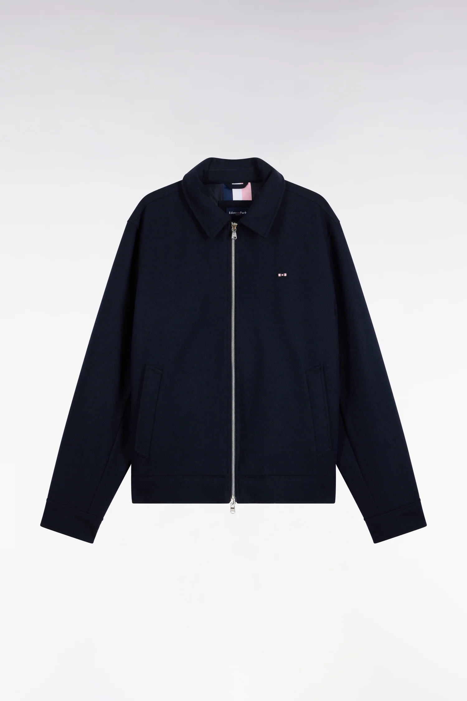 Eden Park Navy Straight Cut Padded Flannel Jacket - Image 6