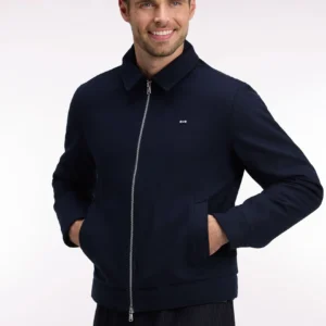 Eden Park Navy Straight Cut Padded Flannel Jacket