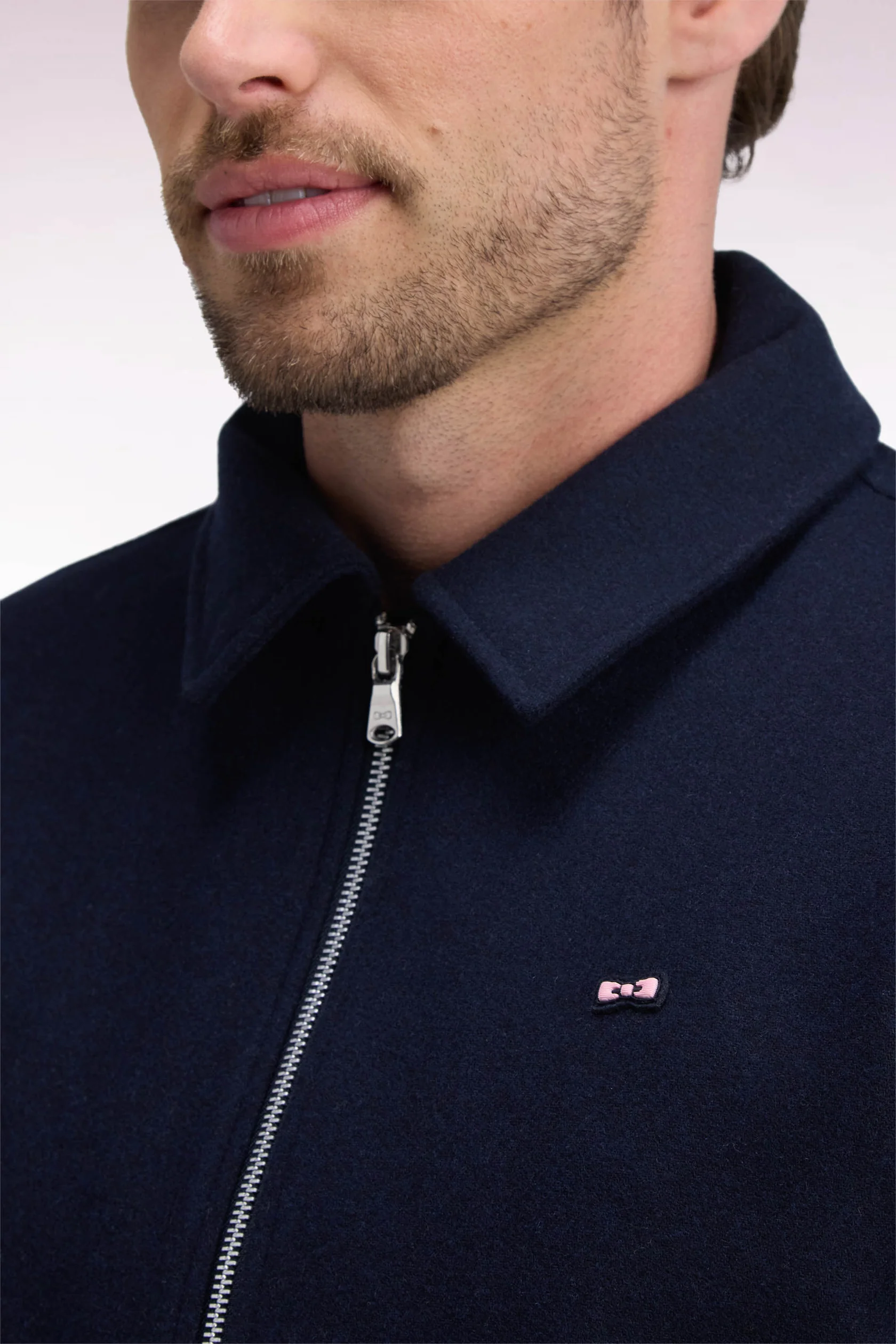 Eden Park Navy Straight Cut Padded Flannel Jacket - Image 3