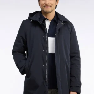 Eden Park Navy Raincoat Removable Hood