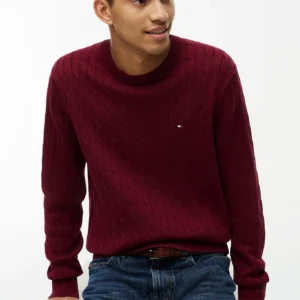 Tommy Hilfiger Burgundy Cable Jumper